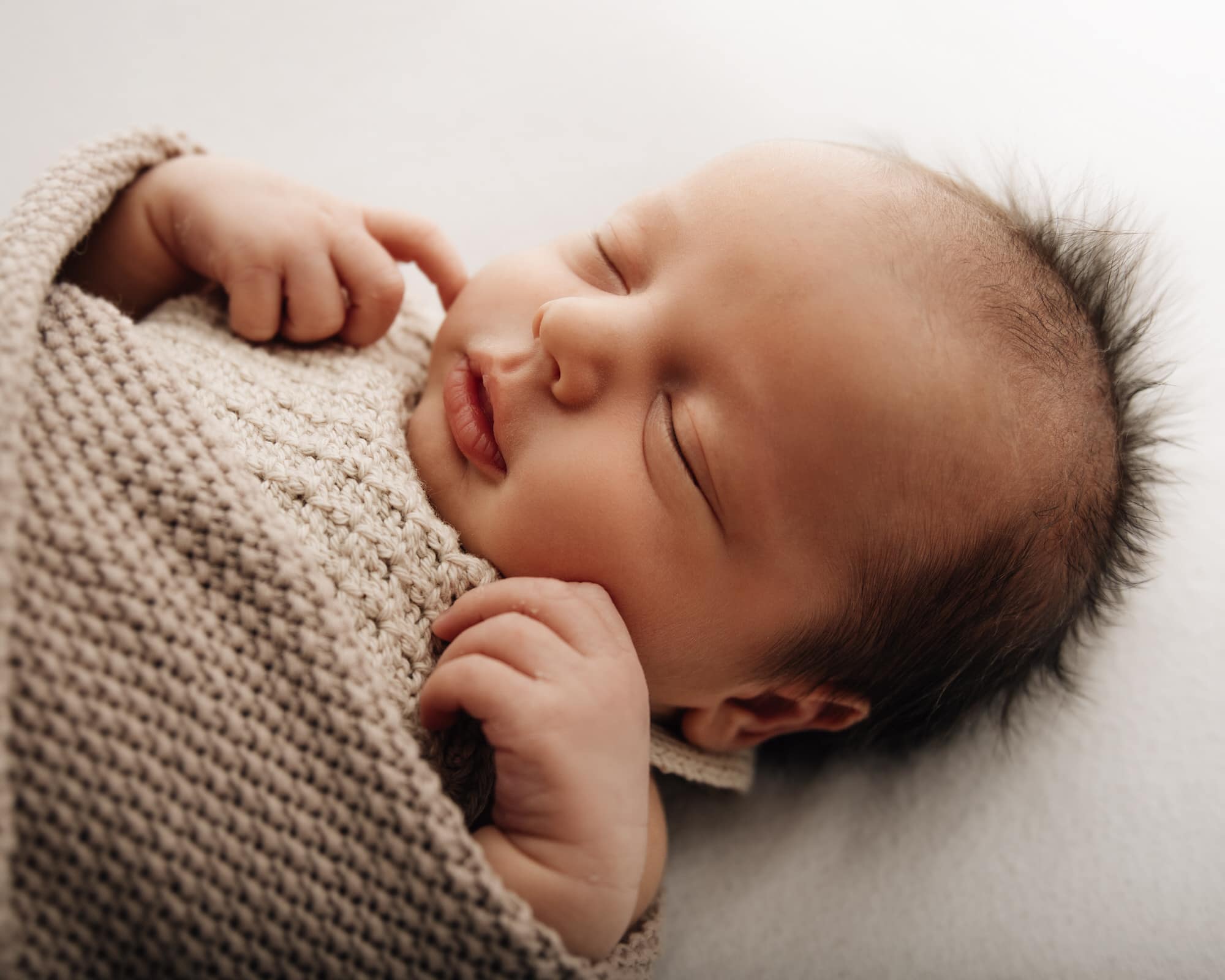 newborn baby at a leeds photography studio photoshoot